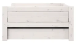 Lifetime Basisbett 120x200cm mit Premium Rollboden und Bettkasten groß whitewash
