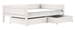 Lifetime Basisbett 120x200cm mit Premium Rollboden und 2 Bettkästen whitewash