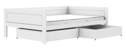 Lifetime Basisbett 120x200cm mit Premium Rollboden und 2 Bettkästen weiß lackiert