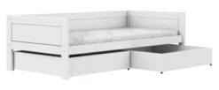 Lifetime Basisbett 90x200cm mit Rollboden und 2 Bettkästen weiß lackiert