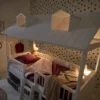 Lifetime Beachhouse Kojenbett 90x200cm mit Rollboden und Regalen weiß lackiert