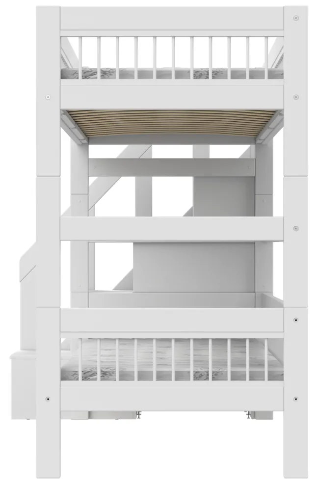 Lifetime Breeze Etagenbett 90x200cm mit Treppe und Rollboden weiß lackiert