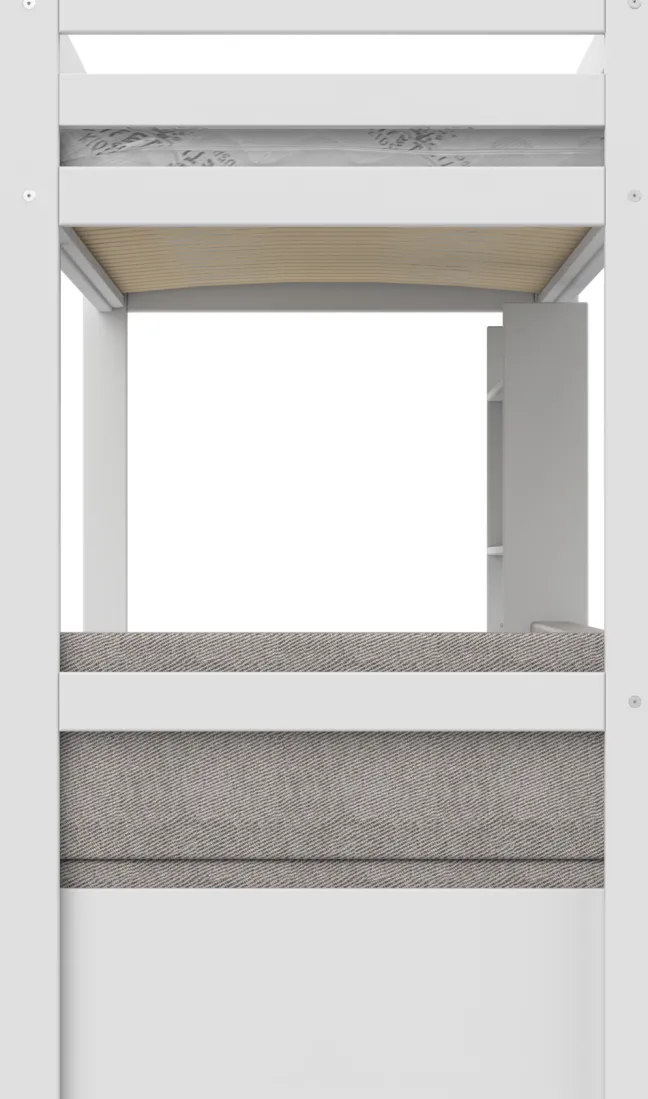 Lifetime Elements Hochbett Study & Relax 90x200cm mit Rollboden weiß