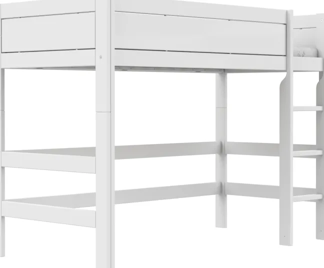 Lifetime Hochbett 152cm 90x200cm mit Rollboden weiß lackiert