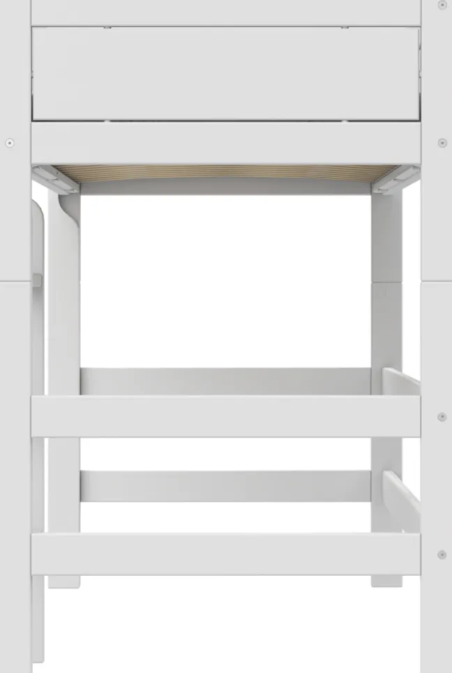 Lifetime Hochbett 152cm 90x200cm mit Rollboden weiß lackiert