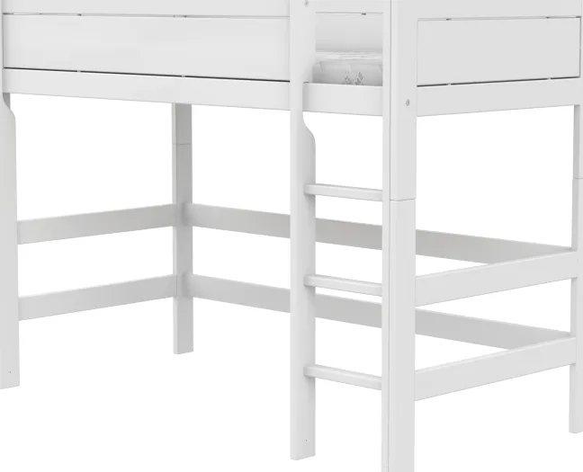 Lifetime Hochbett 152cm 90x200cm mit Rollboden weiß lackiert