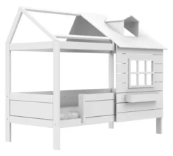 Lifetime Hüttenbett 90x200cm "Lake House 1" mit Rollboden weiß lackiert