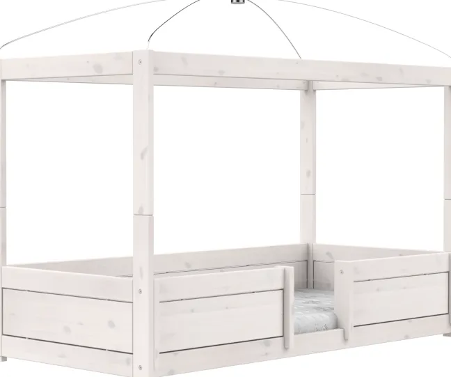 Lifetime 4 in 1 Bett mit Himmeldach inkl. Deluxe Lattenrost whitewash