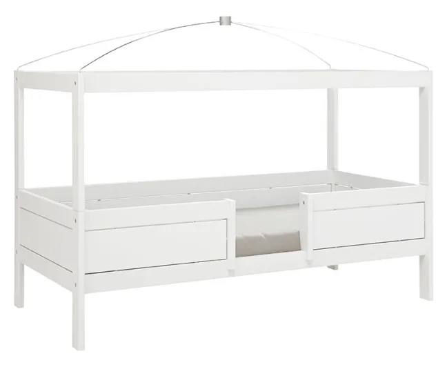Lifetime 4 in 1 Bett mit Himmeldach inkl. Rollboden weiß lackiert