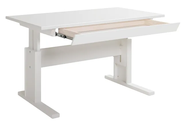 Lifetime Kidsrooms Schreibtisch höhenverstellbar 120cm weiss lackiert inkl. Schublade