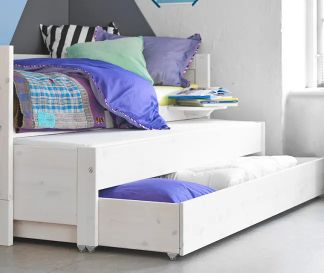 Lifetime Kojenbett 90x200cm mit Rollboden whitewash