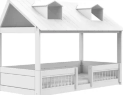 Lifetime Montessori Beachhouse Bett 90x200cm mit Premium Rollboden weiß lackiert