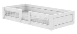 Lifetime Montessori Bett 90x200cm mit Premium Rollboden und Absturzsicherung weiß lackiert