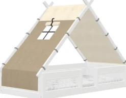 Lifetime Montessori Tipibett Over the Moon 90x200cm mit Rollboden und Absturzsicherung weiß lackiert