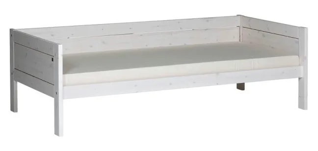 Lifetime niedriges Hangout Abenteuerbett 90x200cm mit Rollboden und Treppe whitewash