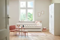 Lifetime Norden Basisbett 90x200cm mit Rollboden und Absturzsicherung und 2 Bettkästen weiß lackiert
