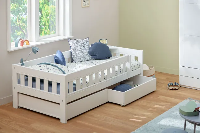 Lifetime Norden Basisbett 90x200cm mit Rollboden weiß lackiert
