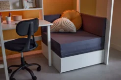 Lifetime Norden Hochbett 90x200cm mit Rollboden, Schreibtisch, Regal und Sofabett weiß