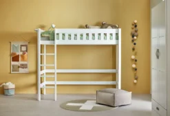 Lifetime Norden Hochbett 90x200cm mit Rollboden weiß lackiert