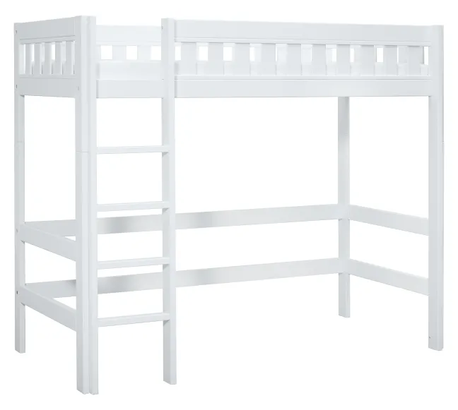 Lifetime Norden Hochbett 90x200cm mit Rollboden weiß lackiert