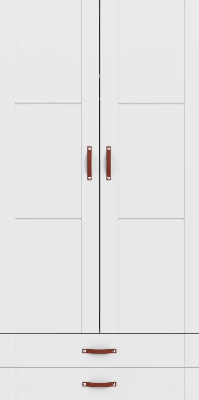 Lifetime Schrank 100cm mit 2 Türen, 2 Böden und 2 Schubladen weiß lackiert