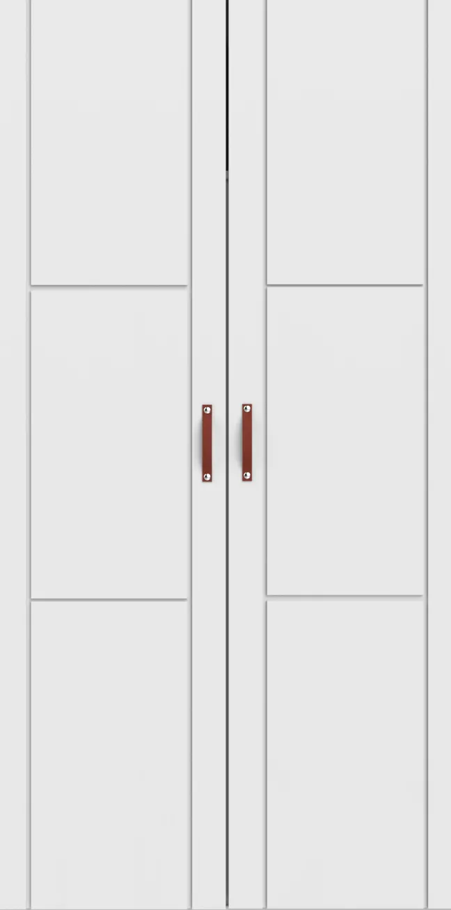 Lifetime Schrank 100cm mit 2 Türen, Einteilung und Kleiderstange weiß lackiert