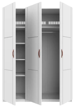 Lifetime Schrank 150cm mit 3 Türen und 3 Einlegeböden weiß lackiert