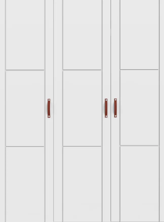Lifetime Schrank 150cm mit 3 Türen und 3 Einlegeböden weiß lackiert