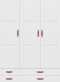 Lifetime Schrank 150cm mit 3 Türen und 4 Schubladen weiß lackiert