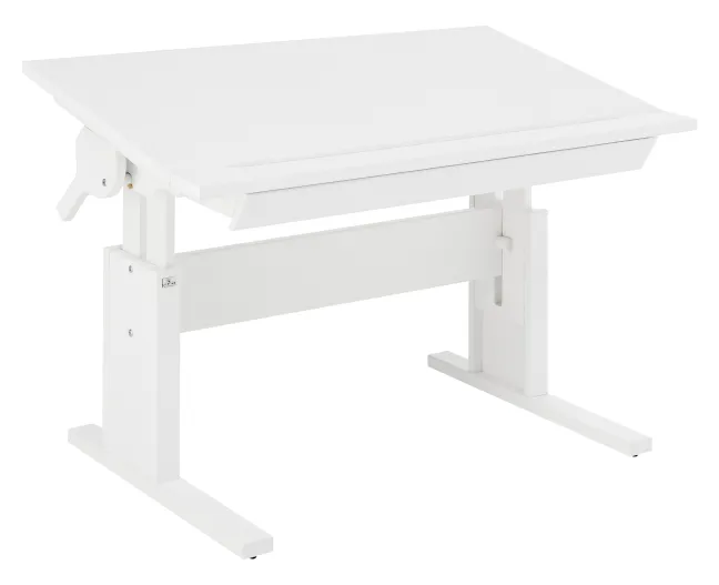 Lifetime Schreibtisch 120cm höhenverstellbar/schrägstellbar weiß lackiert