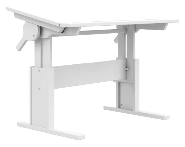 Lifetime Schreibtisch 120cm höhenverstellbar/schrägstellbar weiß lackiert