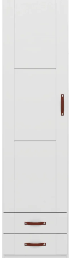 Lifetime Spind 50cm mit 1 Türe und 2 Schubladen weiß lackiert