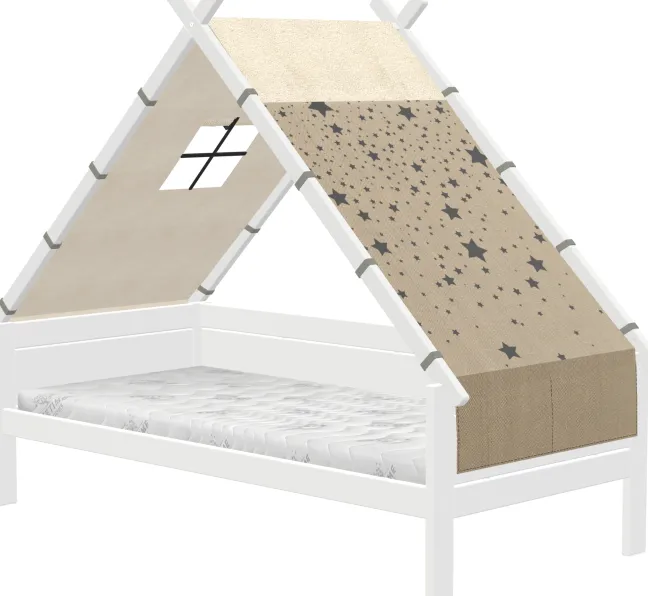 Lifetime Tipibett Over the Moon 90x200cm mit Rollboden weiß lackiert