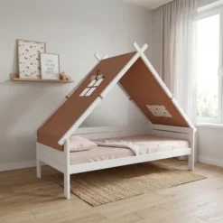 Lifetime Tipibett Rainbow 90x200cm mit Rollboden weiß lackiert