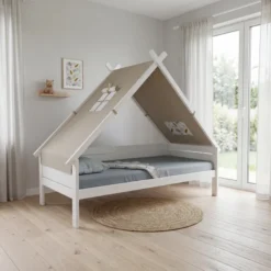 Lifetime Tipibett Surf 90x200cm mit Rollboden weiß lackiert