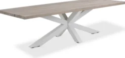 LIFE Timor Esstisch 280x100 cm weiß/grey teak