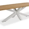 LIFE Timor Esstisch 280x100 cm weiß/robust teak