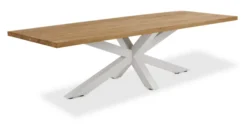 LIFE Timor Esstisch 280x100 cm weiß/robust teak