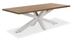 LIFE Timor Esstisch 230x100 cm weiß/robust teak