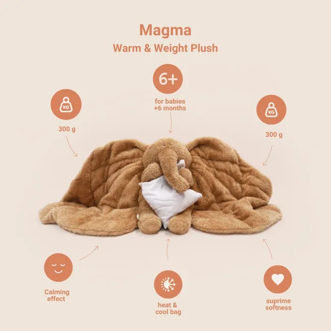 Membantu® Magma Gewichtskuscheltier mit Glasperlenfüllung braun