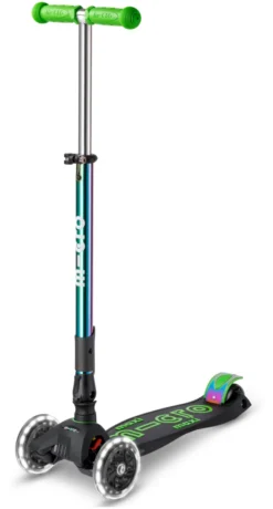 Micro Scooter Maxi Micro Deluxe Foldable LED Neochrome Green