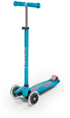 Micro Scooter maxi micro Deluxe LED aqua