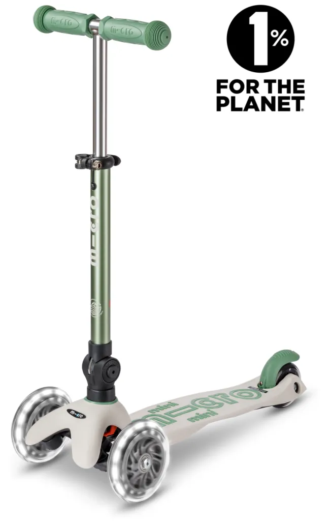 Micro Scooter Mini Micro Deluxe Foldable ECO LED Pistachio Green