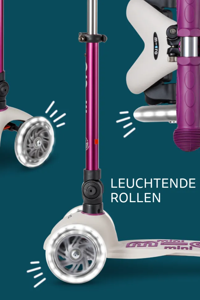 Micro Scooter Mini Micro Deluxe Foldable ECO LED Tulip Purple