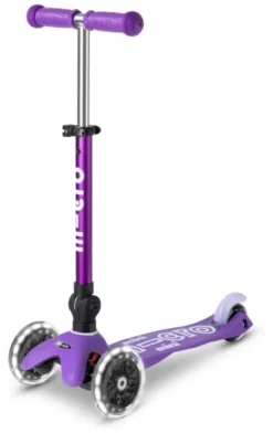 Micro Scooter mini micro deluxe foldable LED purple