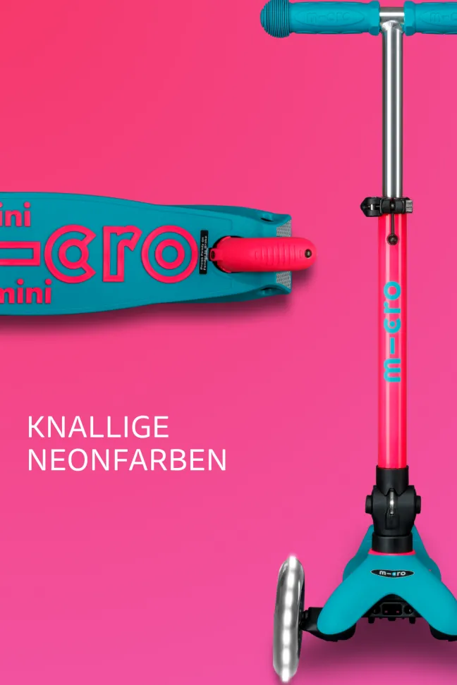 Micro Scooter Mini Micro Deluxe Foldable Neon LED Marine Pink