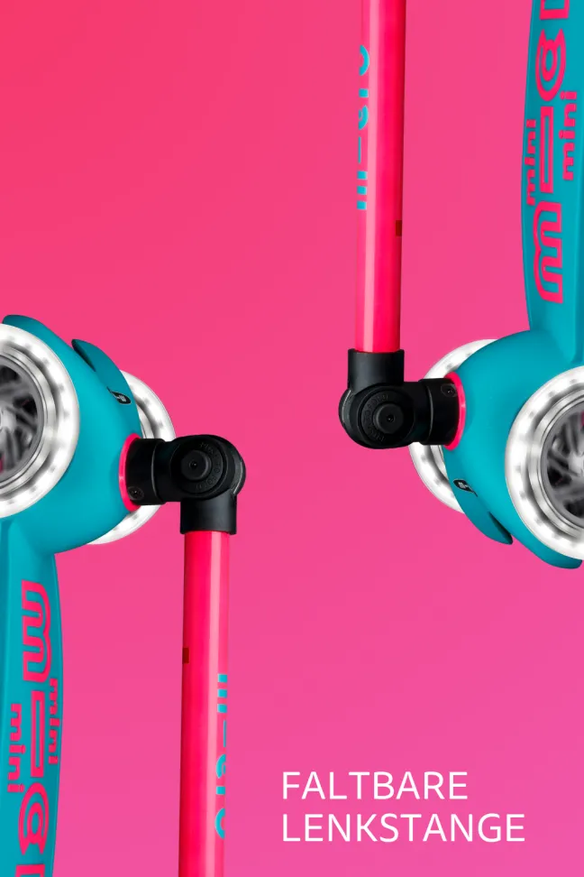 Micro Scooter Mini Micro Deluxe Foldable Neon LED Marine Pink