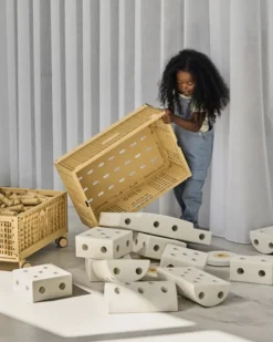 MODU® Aufbewahrungsbox / Spielzeugbox 3er Set mit Rollen gelb