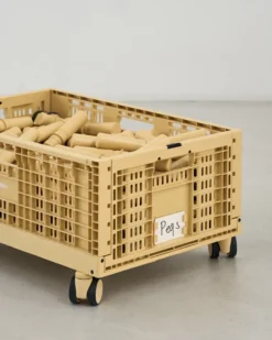 MODU® Aufbewahrungsbox / Spielzeugbox 3er Set mit Rollen gelb