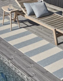 Pappelina Teppich Bob Blue Fog Vanilla 70 x 150 cm BO3H715
